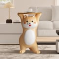 Modern Dog Side Table Resin Figurine with Gold Tray