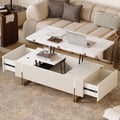 Grovyn 47.2" Fluted  Lift-Top Coffee Table with 2 Drawers