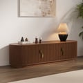 63" Solid Wood Fluted Oval TV Stand