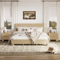 Bolla Modern Solid Wood Queen Size Fluted Bedroom Set