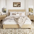 Modern Solid Wood Queen Size Fluted Bed Frame