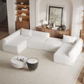 120" 6-Piece Boucle Modular Sectional
