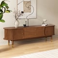 72" Ash Wood Fluted TV Stand with Storage