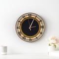 350mm Golden LED Wall Clock Diamond Roman Numerals, Plug-in LED, Battery-Operated Clock
