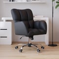 Modern Black Faux Leather Office Chair - Swivel & Height Adjustable Task Chair