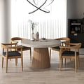 Dining Set 39"-55" Japandi Extendable Dining Table Gray with 4 Chairs