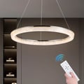 23.6" Modern  LED Ring Chandelier with Dimmable Lighting & Remote Control
