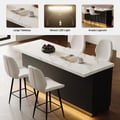 Japandi 183 cm Black & White Kitchen Island with Storage & LED Lighting
