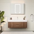 Floating Bathroom Vanity Set with LED Medicine Cabinet – Sintered Stone Countertop