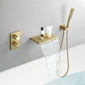 Wall Mounted Bathtub Mixer Tap Solid Brass with Thermostatic Mixer Shower