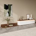 Extendable TV Stand with 3 Drawers and Light(71"-130")