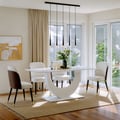 1800mm White Faux Marble Dining Table for 8 Crescent Base Sintered Stone