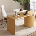 Modern Rotating L Shaped Executive Desk with Cabinet & 2 Drawers  (59.8'')
