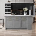 72" Modern Style Laminate Kitchen Islands with Multi-Storage Gray