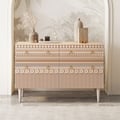 47"W Boho Accent Dresser & Chest 6 Drawer Storage Cabinet