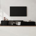 Fero Black Extendable TV Stand with 3 Drawers(1800mm-3048mm)