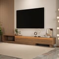 Meuble TV extensible Quoint avec 3 tiroirs et lampe (1790mm-2550mm)