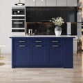 70.9" Modern Style Sintered Stone Kitchen Islands with Multi-Storage Blue
