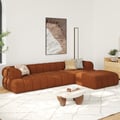 Nimbus 3120mm 4-Piece Channel Boucle Sectional Sofa with Ottoman