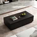 1200mm Mid Century Rectangular Black Block Coffee Table