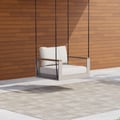 Sofá giratorio Axis Outdoor en aluminio blanco cálido con cojín