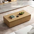 1200mm Mid Century Rectangular Natural Block Coffee Table