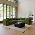 Serene 2800mm 5-Piece Modular Chenille Velvet L-Shaped Sectional Sofa