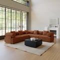 Serene 2800mm 5-Piece Modular Chenille Velvet L-Shaped Sectional Sofa