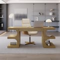 1630mm Modern Natural Writing Desk with 1 Drawer & 4 Open Shelves