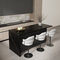 72" Sintered Stone Top Kitchen Island with Storage Black
