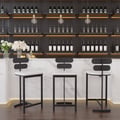 Modern Bar Stool Upholstered PU Leather Metal with Back Counter Stool