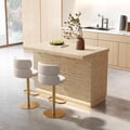 1270mm Kitchen lsland Matte Travertine Wooden Storage Kitchen Cabinet with Light