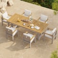 Tevara 6-Person Rectangle Wood & Aluminium Garden Patio Dining Table