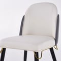 Set of 4 Modern PU Leather Dining Chairs with Upholstered Warm White