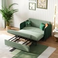 54" Full 2-Seater Velvet Convertible Sleeper Sofa