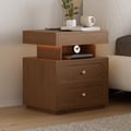 Krila Floating 3-Drawer LED Smart Nightstand with Light