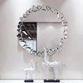 23.6" Modern Silver Wall Mirror – Decorative Round Statement Mirror