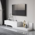 Fero White Extendable TV Stand with 2 Drawers(1200mm-2000mm)
