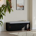 Black Shoe Storage Bench with Cushion