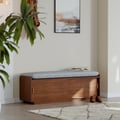 Walnut Shoe Storage Bench with Cushion
