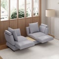 Linen Convertible 2-Seater Sleeper Sofa