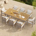 Axis 9 Pieces Rectangle Wood & Aluminum Outdoor Patio Dining Set for 8 Person
