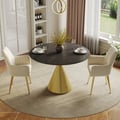 Dining Set 39" Sintered Stone Dining Table with 2 Chairs