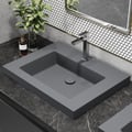 23"Rectangular Concrete Gray Drop-in Bathroom Sink 
