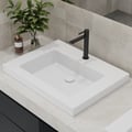 23"Rectangular Concrete white Drop-in Bathroom Sink