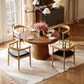 Dining Set 39"-55" Japandi Extendable Dining Table with 4 Chairs