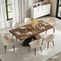 Dining Set 79''-94'' Extendable Walnut Table with 6 Chairs