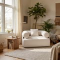 Fauteuil d'appoint Serene Modern en velours chenille blanc