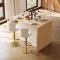 Modern 130 cm Wood Kitchen Island with Storage, Natural