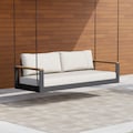Tevara Outdoor Hanging Daybed in Beige Aluminum with Cushion